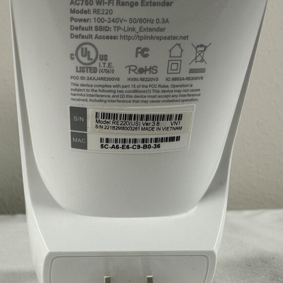 TP-Link AC750 Mesh Wi-Fi Range Extender RE220 – Dual Band 2.4GHz/5GHz, OneMesh - Picture 11 of 12